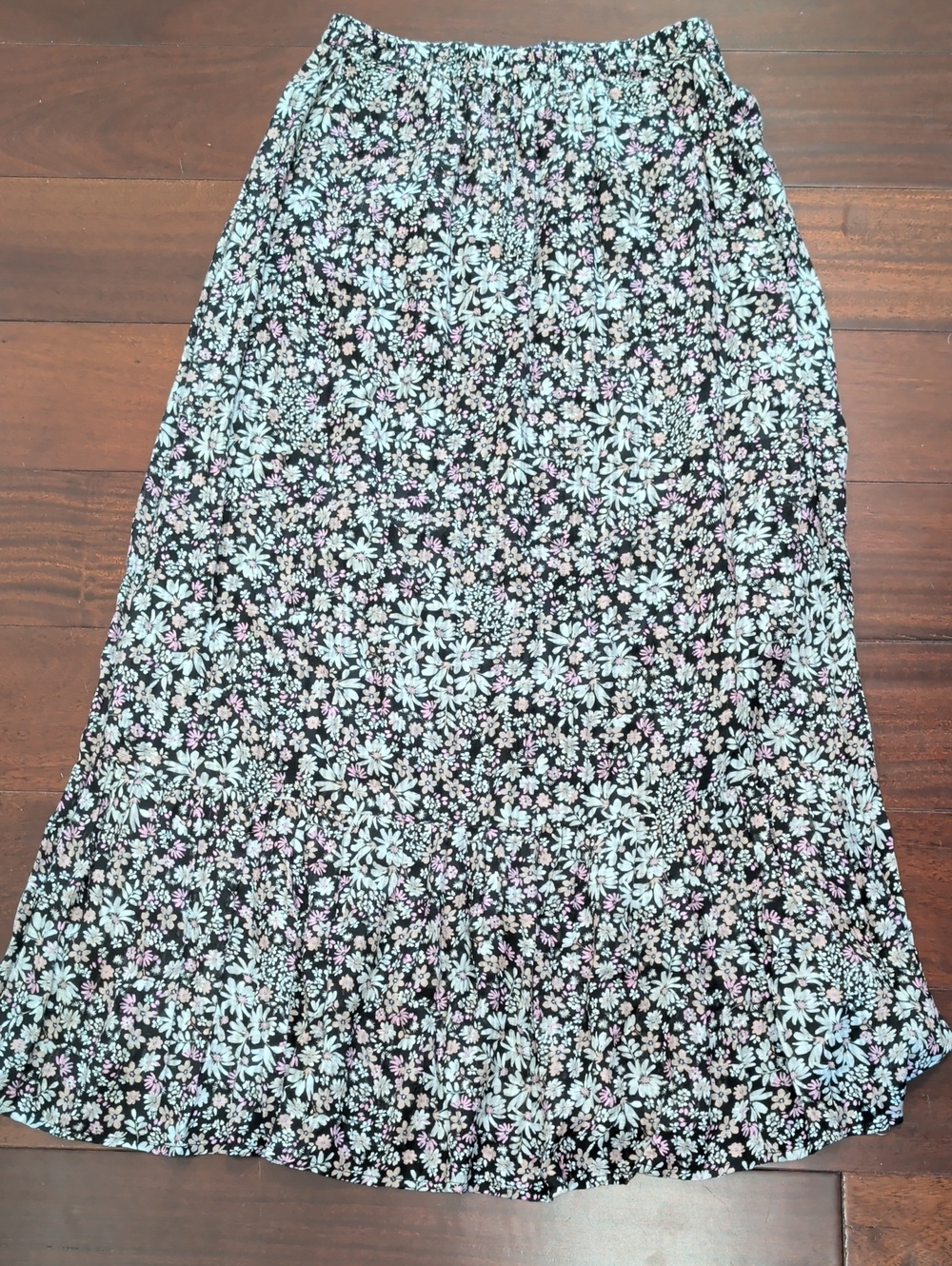 saltwater LUXE Black Floral Maxi Skirt In Size Small